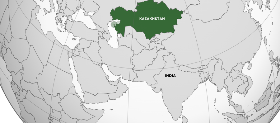 Global Med Study- Kazakhstan-India Map